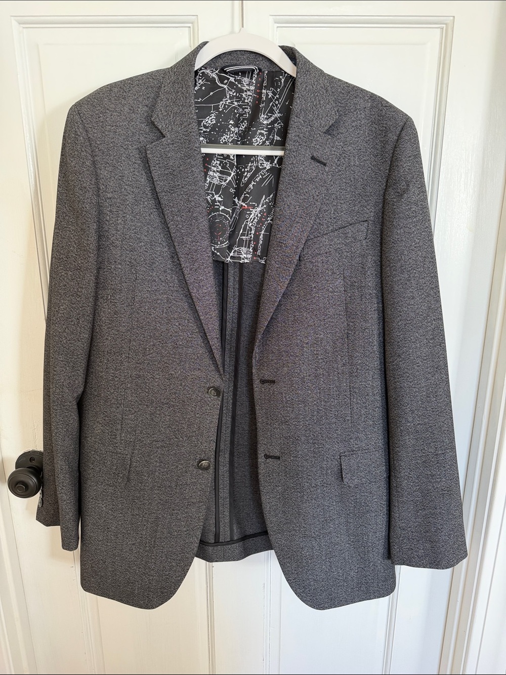 Classic Gray Men's Blazer - Tailored Textured Suit Jacket